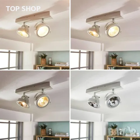 Прожектор Arcchio 'Lieven' (модерен) в бял алуминий за кухня (2 крушки, G9) - таванно осветление, та, снимка 2 - Лампиони - 48830202