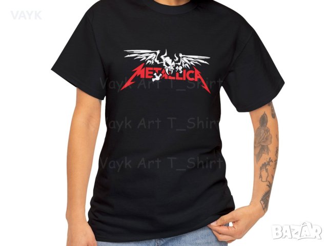 Тениска с декоративен печат - Metallica Skulled, снимка 3 - Тениски - 44215399