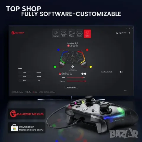 GameSir Kaleid кабелен контролер за Xbox Series X|S, Xbox One, Windows 10/11 и Steam, снимка 8 - Аксесоари - 49965455