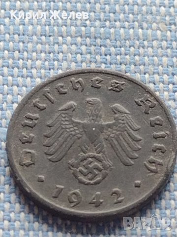 Монета 1 райхсфенинг 1942г. Германия Трети Райх с СХВАСТИКА 31569, снимка 6 - Нумизматика и бонистика - 42822998