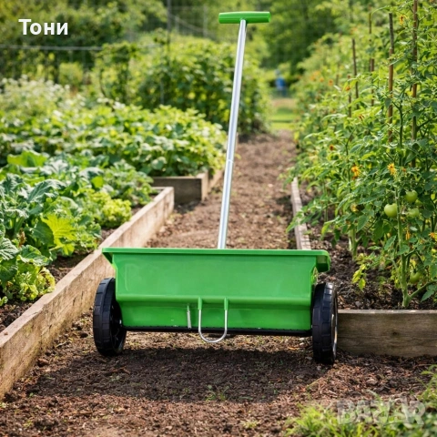 Ръчна градинска сеялка 6L с колела 