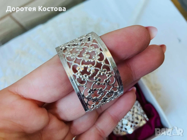 Красиви посребрени пръстени от Англия, снимка 4 - Антикварни и старинни предмети - 53895628