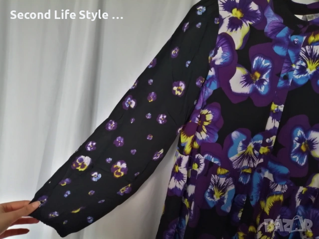 Нова дълга дамска рокля YAS YASVIOLA LS р-р M (EU) - макси рокля - принт цветя, снимка 5 - Рокли - 53062161