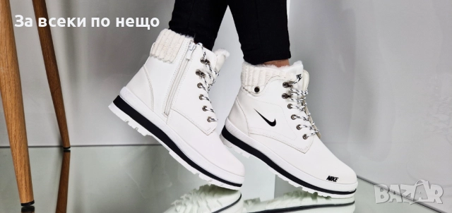 Nike Дамски Меки И Топли Зимни Боти Найк - Бели Или Черни Код P1371, снимка 3 - Дамски боти - 52172944