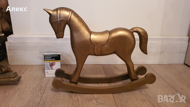 Голям люлеещ дървен кон, Италия, 36см /30см Нов!, снимка 6 - Статуетки - 34972425