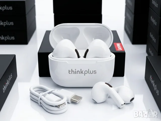 Lenovo Thinkplus LP40 Bluetooth Earbuds Безжични слушалки тапи бели с кейс Леново