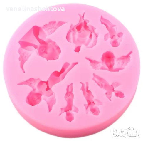 8 ангела ангели Силиконов молд форма за гипс смола фондан за декорация на торта , снимка 2 - Форми - 51659925