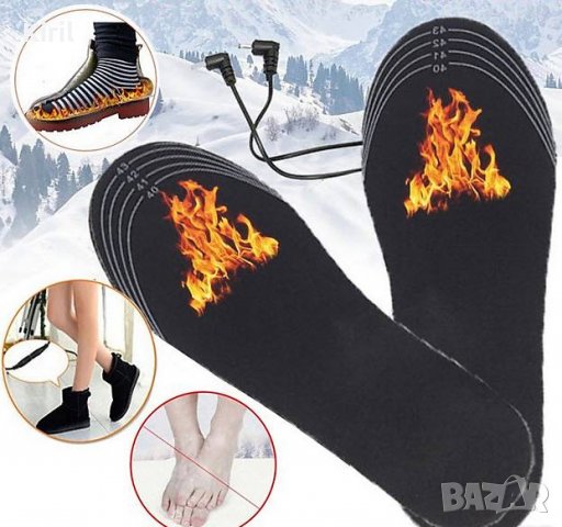   Електрически отопляеми стелки за обувки и  крака USB
