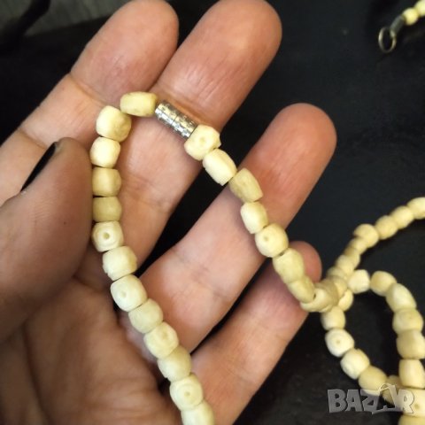 Огърлица естествена слонова кост 60 год  НАМАЛЕНИЕ, снимка 3 - Колиета, медальони, синджири - 38181999