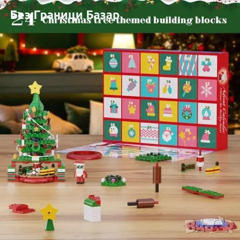 Нов Коледен адвент календар 434 части със светлинна елха и Дядо Коледа, снимка 4 - Декорация за дома - 47849196