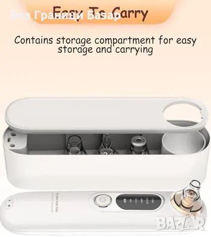 Нов уред лице Вакуум за черни точки – 5 режима, 4 накрайника, зарядна стойка, снимка 4 - Други - 49743132