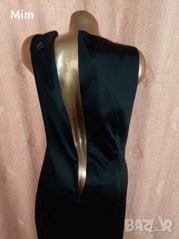 SPRIT L Сатенена черна изчистена рокля , снимка 2 - Рокли - 40753473