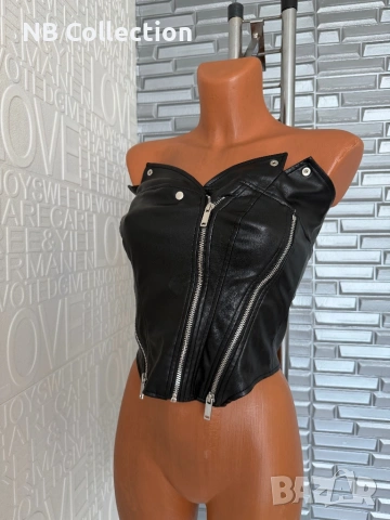 Дамски кожен корсет бюстие топ