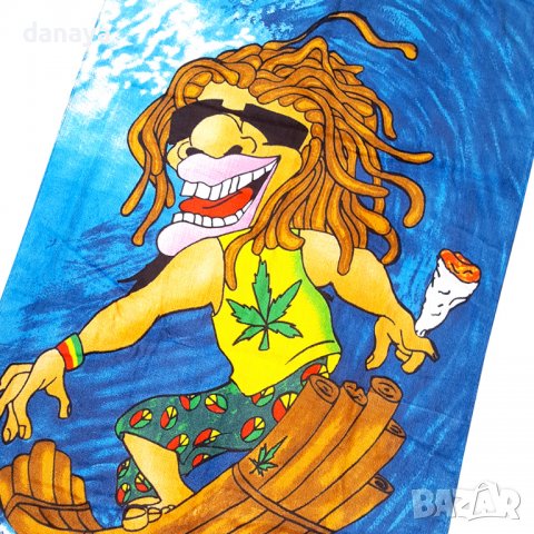 2875 Плажна кърпа Боб Марли сърфист, 140x69 cm, снимка 2 - Хавлиени кърпи - 36712742