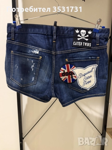 Dsquared2 тъмно сини шорти с нашивки, снимка 2 - Къси панталони и бермуди - 55876453