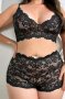  4XL К-т Сутиен/бюстие/ и бикина/ боксер/ от еластична черна дантела, снимка 2