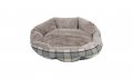 Легло за кучета - Кръгло, сиво, карирано , снимка 1 - За кучета - 30827867