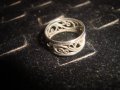 АРТ ДЕКО СРЕБЪРЕН ФИЛИГРАНЕН МАЙСТОРСКА АЖУРНА ЮВЕЛИРНА ИЗРАБОТКА НЕЖЕН ПРЪСТЕН СРЕБРО 17073, снимка 11