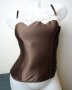 75В лъскав кафяв сатенен корсет , снимка 6