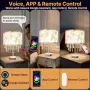 Умна настолна лампа с цветен абажур, USB-C и гласово управление, снимка 3