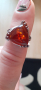 Сребърен пръстен с кехлибар, снимка 1