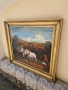 Майсторска огромна антикварна авторска картина масло върху платно , снимка 7