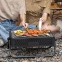 Преносима скара на дървени въглища, сгъваемо барбекю с вентилация, снимка 4