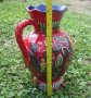 Красива германска ваза или кана, червена със синьо, снимка 5