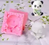 3d Панда мече с бамбук силиконов молд форма фондан шоколад гипс декор украса свещ, снимка 1