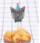 15 бр глава коте котка котки шапка корона топер торта топери клечки за мъфини кексчета парти украса, снимка 5