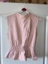 Нов бебешко розов кокетен елегантен кожен топ розова блуза кожена , снимка 1 - Корсети, бюстиета, топове - 40364402