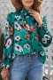 Дамска блуза с дълъг ръкав и флорален принт, снимка 1 - Блузи с дълъг ръкав и пуловери - 44415669