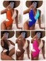 Дамски двуцветен бански костюм от една част, 5цвята - 023, снимка 1 - Бански костюми - 40634279