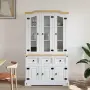 vidaXL Висок шкаф Corona, бял, 112x43x191,5 см, мексикански бор масив, снимка 3