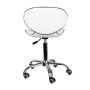 Козметичен стол - табуретка с облегалка Gabbiano Q-4599 78/93 см - бяла/черна/сива, снимка 4