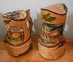2 броя дървени халби с ловни мотиви, снимка 1 - Колекции - 44658422