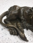 60см-16кг статуя/стара голяма бронзова скулптура/фигура на легнал лъв, снимка 11