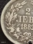 Сребърна монета 2 лева 1882г. Княжество България продупчена за НАКИТ, НОСИЯ, КОЛЕКЦИЯ 37483, снимка 4