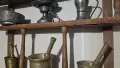 Стара дървена етажерка, снимка 6