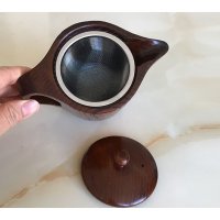 Японски дървен чайник за приготвяне на чай - еко продукт , снимка 4 - Прибори за хранене, готвене и сервиране - 30046425