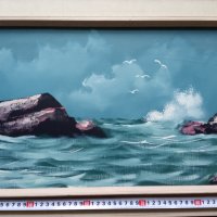 Голяма картина масло - морски пейзаж, снимка 6 - Картини - 35211402