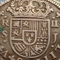 Сребърна монета 2 реала 1723г. Филип пети Севиля Испания 14943, снимка 10 - Нумизматика и бонистика - 42900582