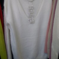 Блуза от мохер с ефектен гръб от камъни в черен и бял цвят, снимка 11 - Блузи с дълъг ръкав и пуловери - 31181346