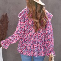 Дамска блуза с дълъг ръкав и флорален принт, снимка 7 - Блузи с дълъг ръкав и пуловери - 40381046
