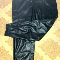 Кожен панталон с карго джобове, снимка 1 - Панталони - 39658718
