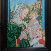 Гоблен "Богородица с младенца", снимка 5 - Гоблени - 31897304