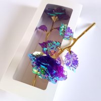 Romantic Violet Rose//Очарователна ''Вечна Роза" в преливащи цветове+подаръчна кутия, снимка 2 - Подаръци за жени - 44429275