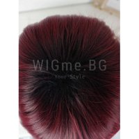 Къса червено-черна перука с бретон Чери, снимка 5 - Аксесоари за коса - 34355532