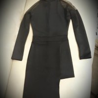 Налични! Елегантна черна рокля с тюл и цепка, снимка 2 - Рокли - 13445135