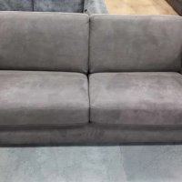 Сив диван от плат тройка с функция сън "Myriad", снимка 1 - Дивани и мека мебел - 40279457